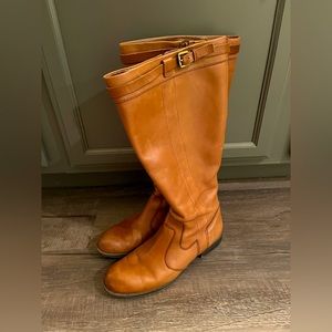 Naturalizer Josephine cognac leather 9.5M wide shaft boots EUC